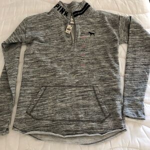 PINK Heather gray pullover sweatshirt XS, new with tags